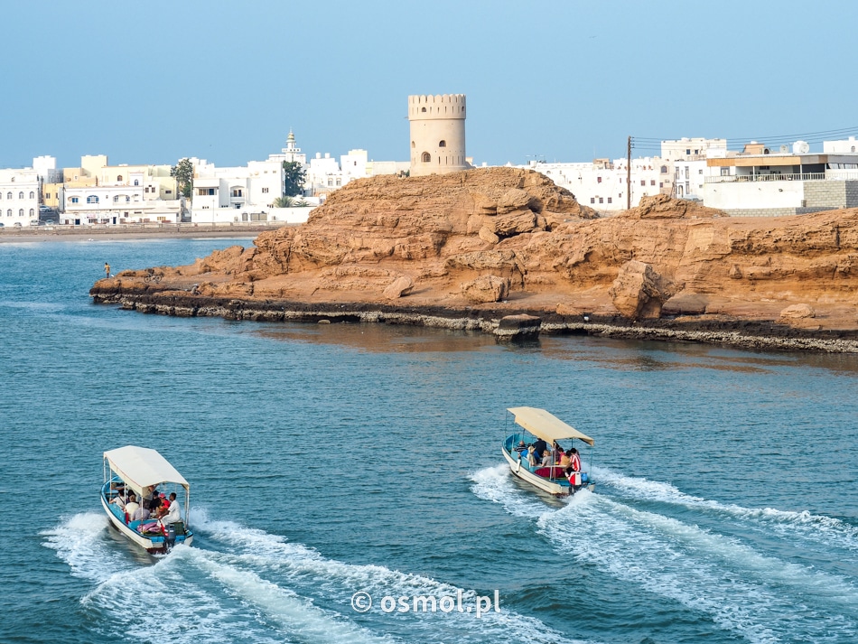 Widok na wieżę obserwacyjną i łodzie wiozące turystów