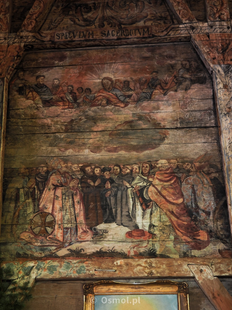 Polichromia w kościele w Domachowie - na górnej części obraz