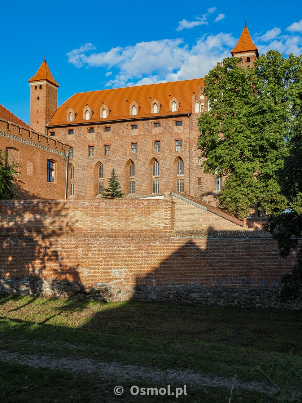Widok na zamek krzyżacki w Gniewie od strony miasta